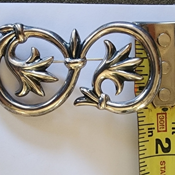 Stylish Sterling Silver Floral Brooch Pin MMA Metropolitan Museum Of Art Jewelry - Picture 4 of 5